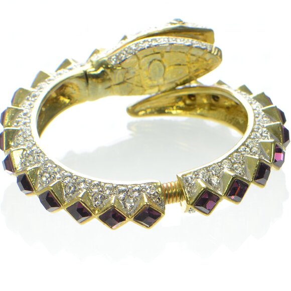 Vintage Kenneth Jay Lane Crystal Snake Bracelet - Picture 3 of 11